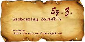 Szoboszlay Zoltán névjegykártya
