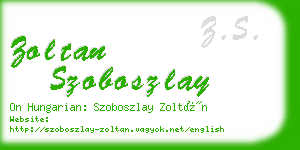 zoltan szoboszlay business card